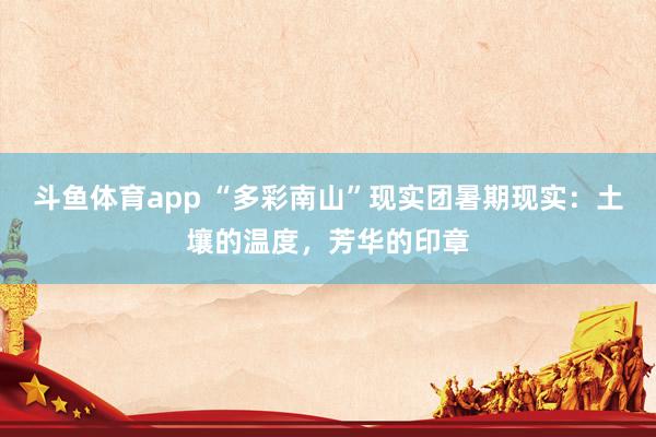 斗鱼体育app “多彩南山”现实团暑期现实：土壤的温度，芳华的印章