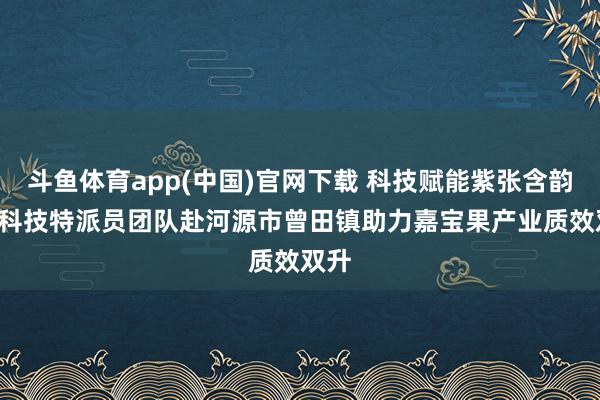 斗鱼体育app(中国)官网下载 科技赋能紫张含韵 ——科技特派员团队赴河源市曾田镇助力嘉宝果产业质效双升