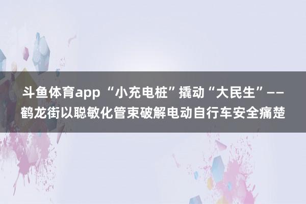 斗鱼体育app “小充电桩”撬动“大民生”——鹤龙街以聪敏化管束破解电动自行车安全痛楚