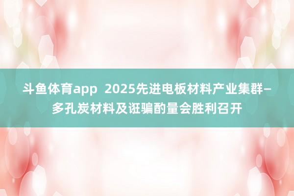 斗鱼体育app  2025先进电板材料产业集群—多孔炭材料及诳骗酌量会胜利召开