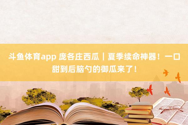 斗鱼体育app 庞各庄西瓜｜夏季续命神器！一口甜到后脑勺的御瓜来了！