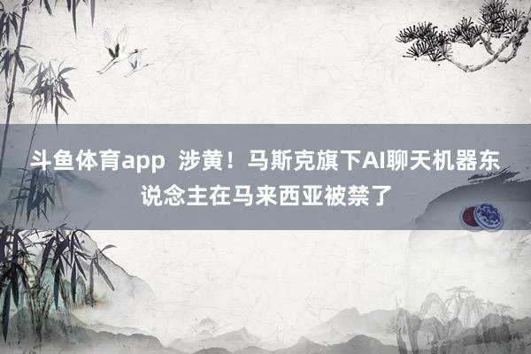 斗鱼体育app  涉黄！马斯克旗下AI聊天机器东说念主在马来西亚被禁了