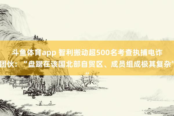 斗鱼体育app 智利搬动超500名考查执捕电诈团伙：“盘踞在该国北部自贸区、成员组成极其复杂”