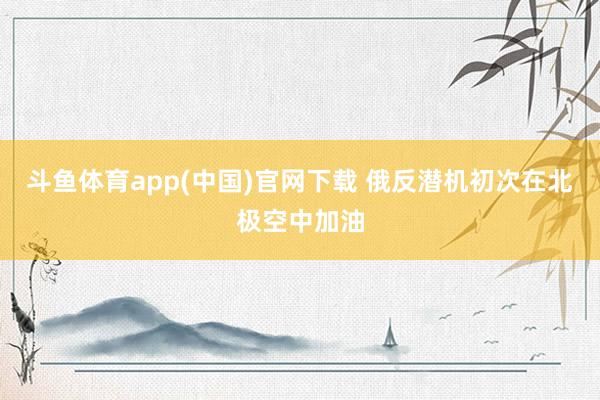斗鱼体育app(中国)官网下载 俄反潜机初次在北极空中加油