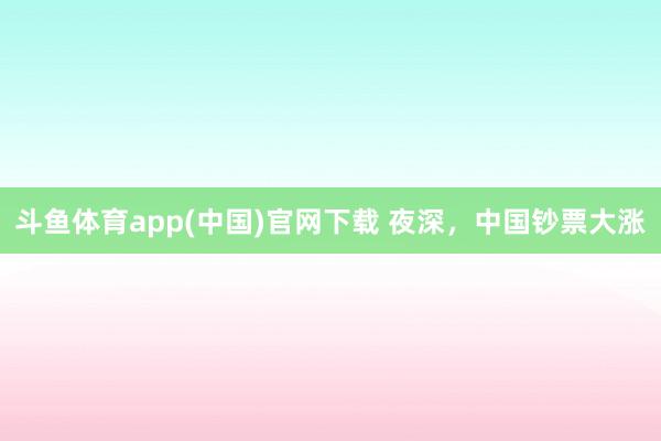 斗鱼体育app(中国)官网下载 夜深，中国钞票大涨