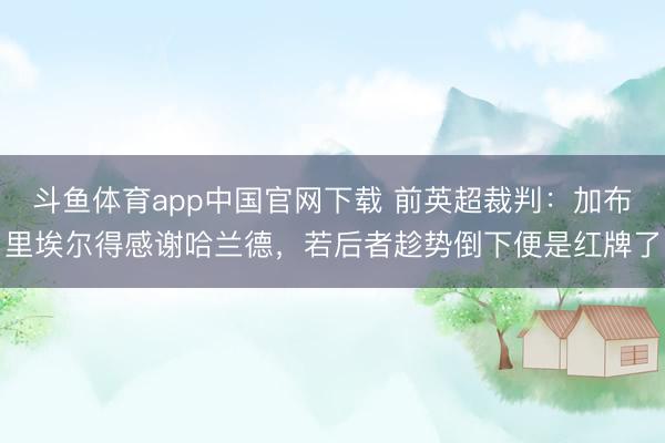 斗鱼体育app中国官网下载 前英超裁判：加布里埃尔得感谢哈兰德，若后者趁势倒下便是红牌了