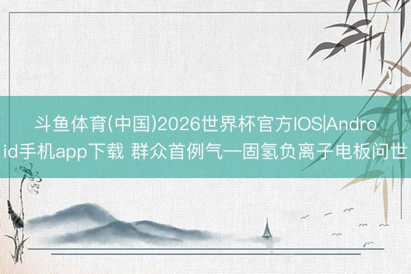 斗鱼体育(中国)2026世界杯官方IOS|Android手机app下载 群众首例气—固氢负离子电板问世