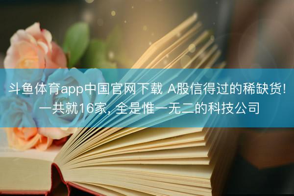 斗鱼体育app中国官网下载 A股信得过的稀缺货! 一共就16家， 全是惟一无二的科技公司