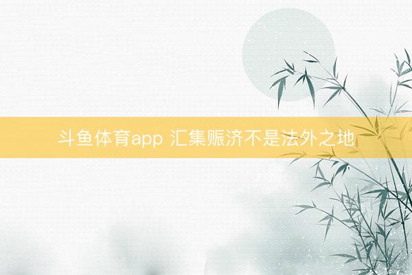 斗鱼体育app 汇集赈济不是法外之地