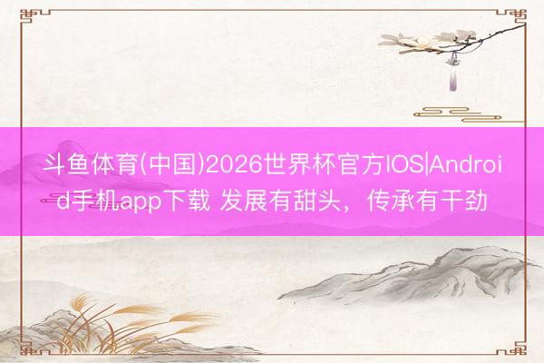 斗鱼体育(中国)2026世界杯官方IOS|Android手机app下载 发展有甜头,传承有干劲
