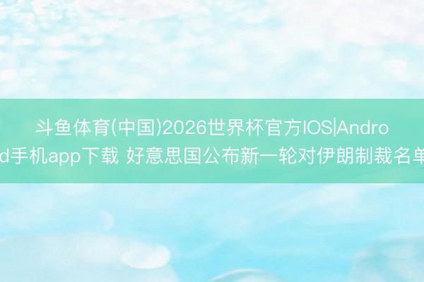 斗鱼体育(中国)2026世界杯官方IOS|Android手机app下载 好意思国公布新一轮对伊朗制裁名单