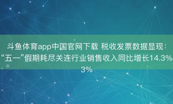 斗鱼体育app中国官网下载 税收发票数据显现：“五一”假期耗尽关连行业销售收入同比增长14.3%